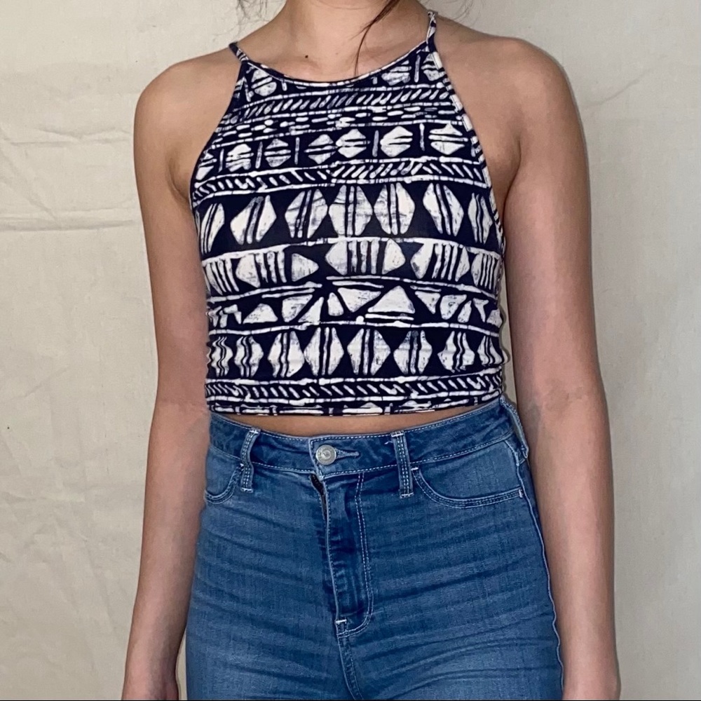 Criss-Cross Tie-Back Halter Top